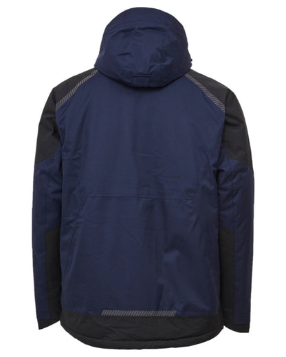 Navy Black Coloured Elka Mens Working Xtreme Stretch Winter Jacket on white background 