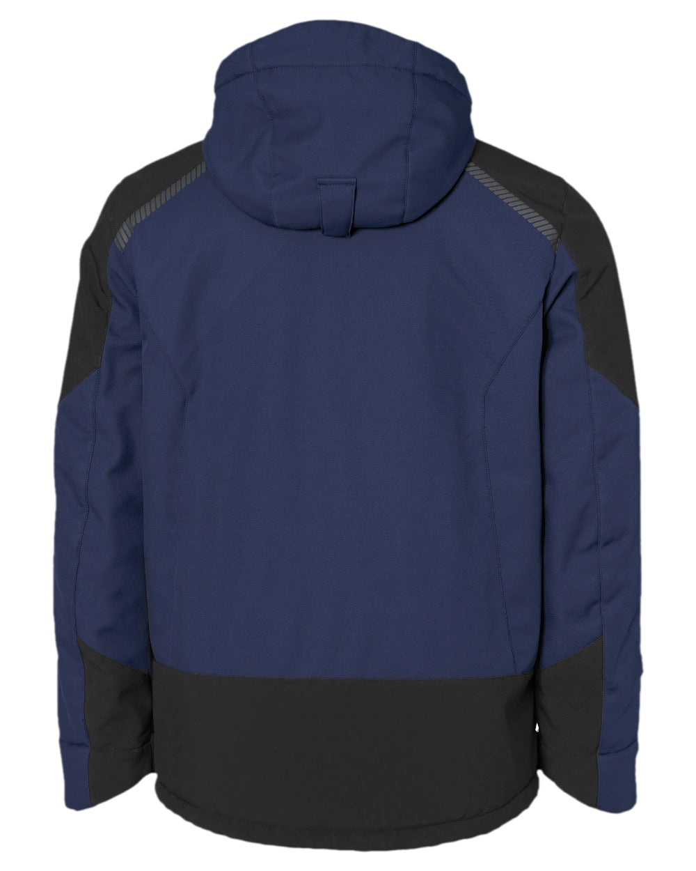 Navy Black Coloured Elka Mens Working Xtreme Winter Softshell Jacket on white background 