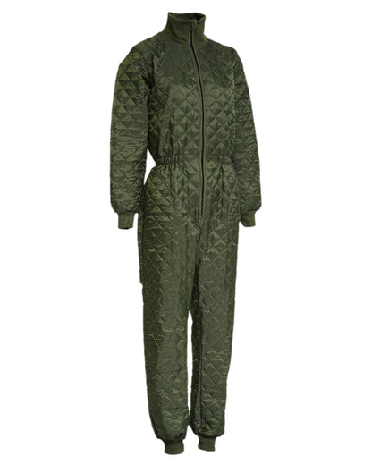 Olive Coloured Elka Womens Thermal Coverall on white background 