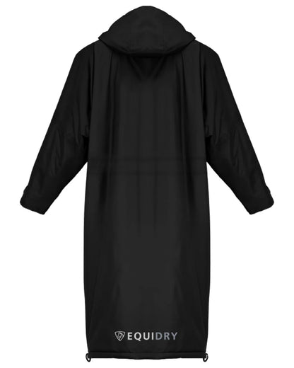 Black coloured Equidry Children Pro Ride Evolution Thin Fleece With Stowaway Hood on white background 