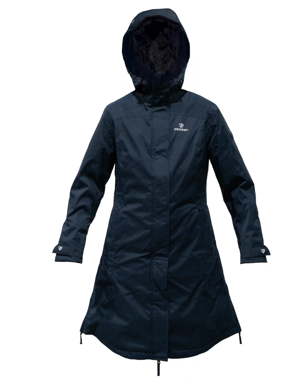 Navy coloured Equidry Childrens Bronte Riding Coat on white background 