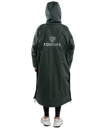 Black Forest Green Grey Coloured Equidry Childrens Evolution Thick Fleece Hood on white background 