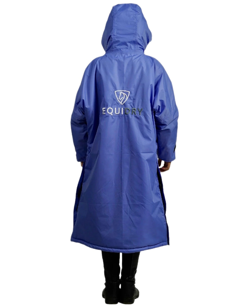 Blue Lilac Grey Coloured Equidry Childrens Evolution Thick Fleece Hood on white background 