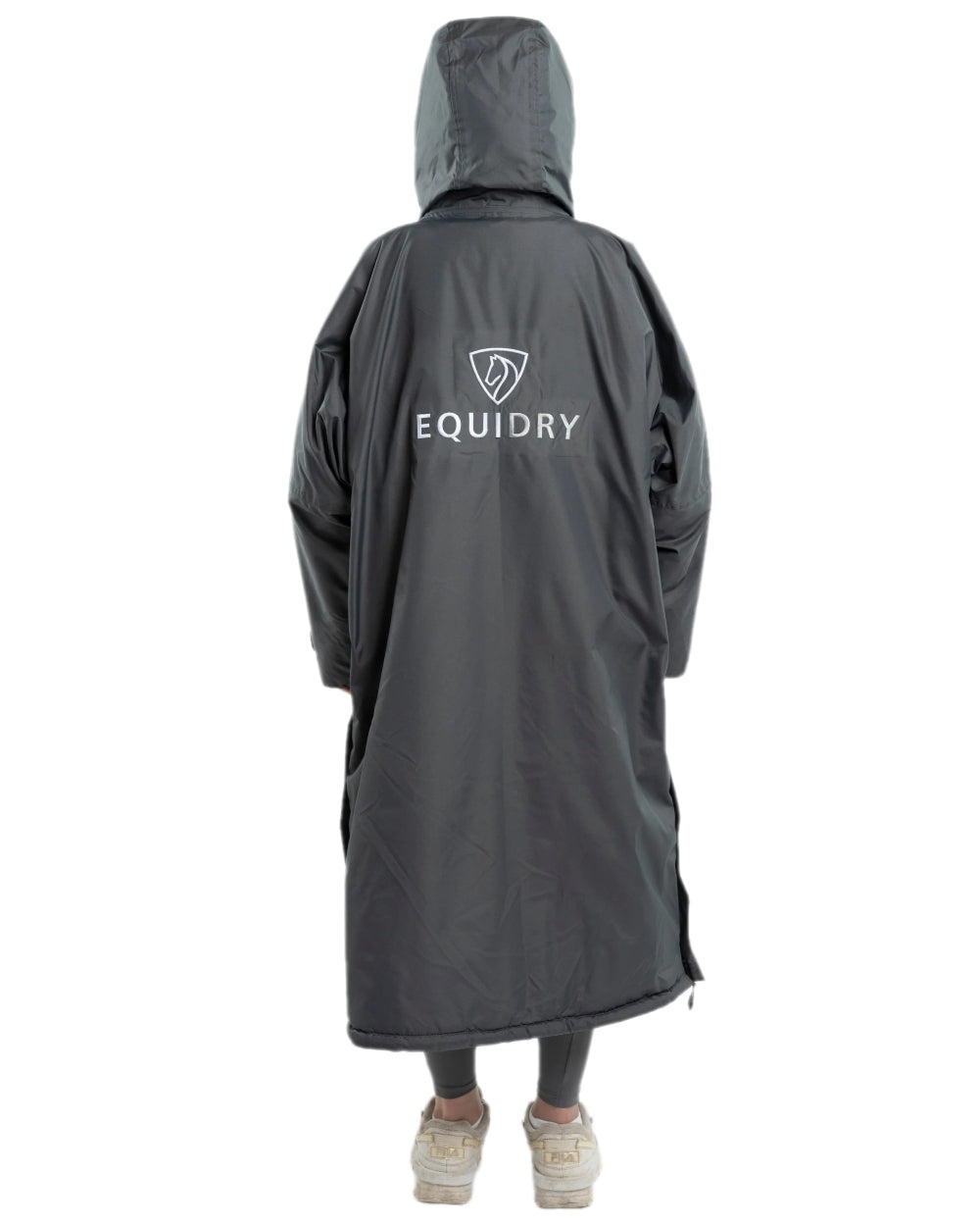 Charcoal Grey Coloured Equidry Childrens Evolution Thick Fleece Hood on white background 