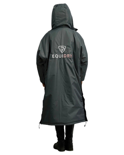 Grey Pale Pink Coloured Equidry Childrens Evolution Thick Fleece Hood on white background 
