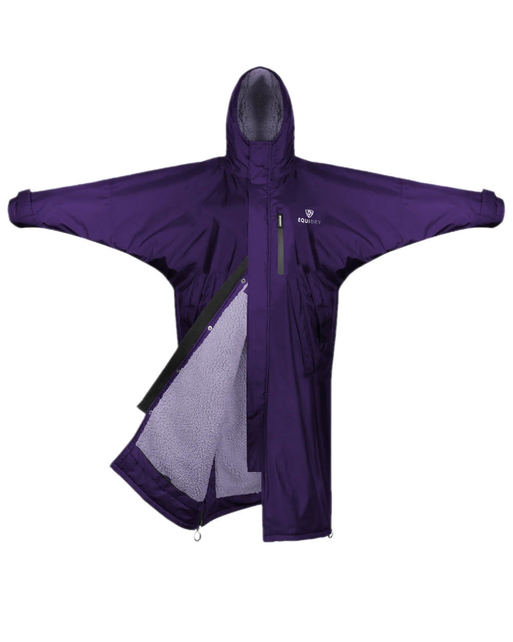 Purple Lilac Coloured Equidry Childrens Evolution Thick Fleece Hood on white background 