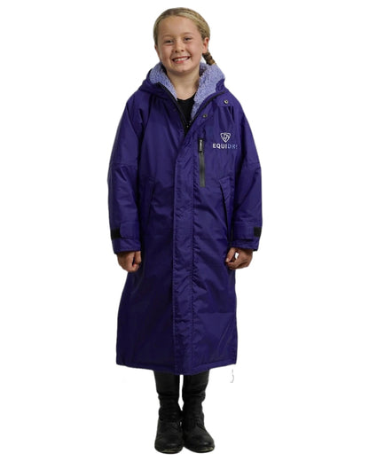 Purple Lilac Coloured Equidry Childrens Evolution Thick Fleece Hood on white background 