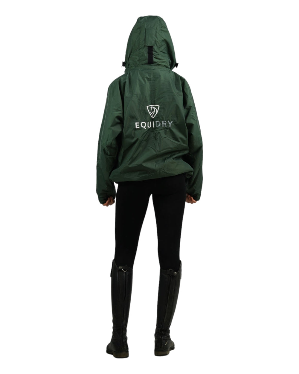 Black Forest Green coloured Equidry Childrens Shortie Jacket on white background 
