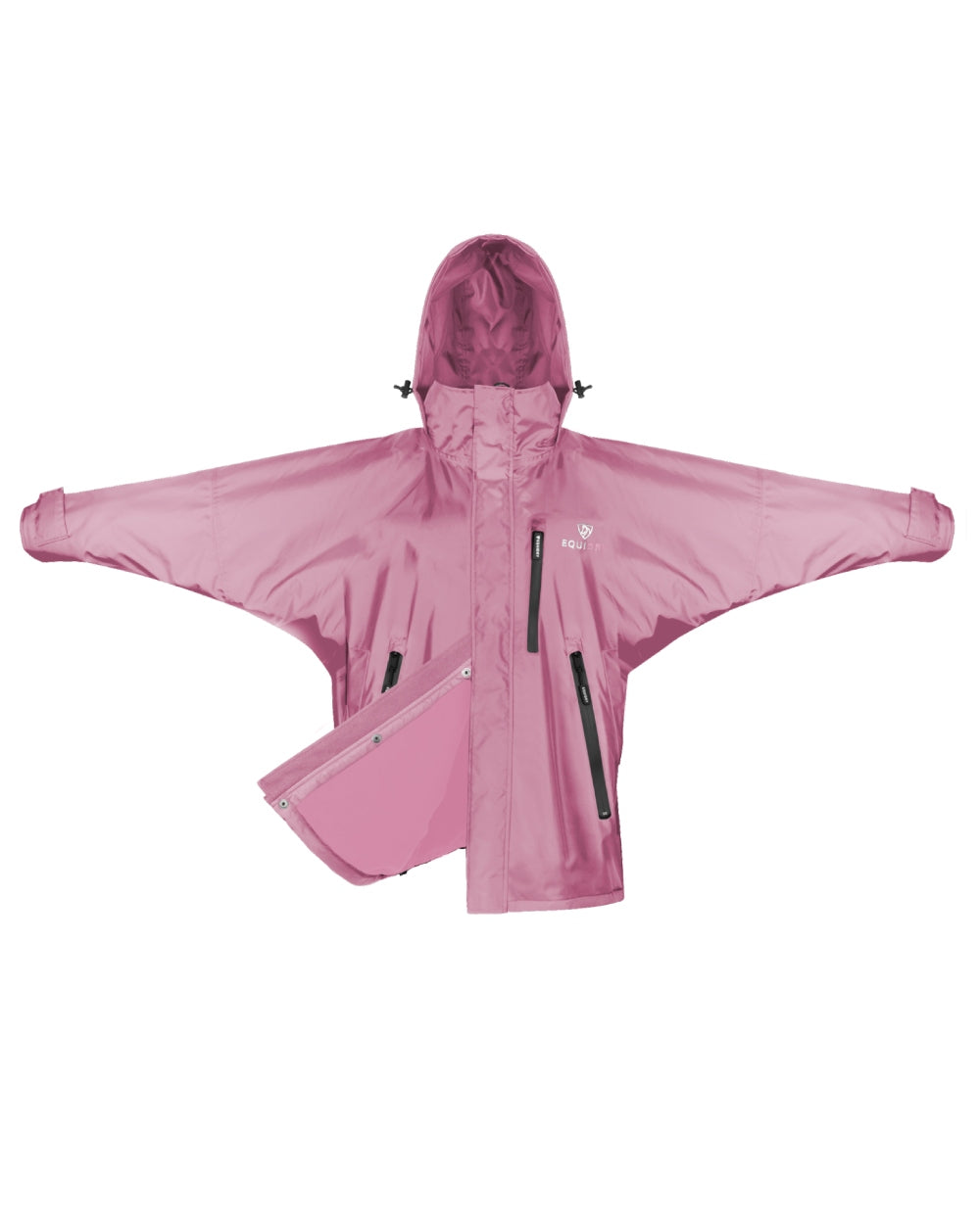 Dusky Pink coloured Equidry Childrens Shortie Jacket on white background 