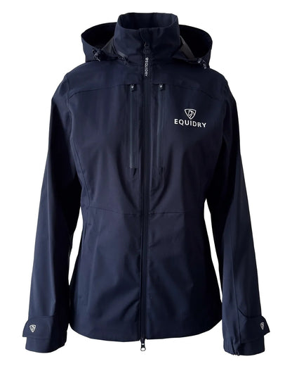 Navy Equidry Childrens Varsha Waterproof Jacket on white background 
