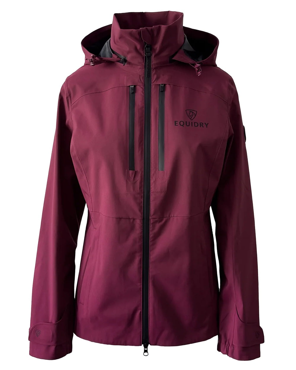 Plum Equidry Childrens Varsha Waterproof Jacket on white background 