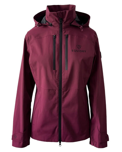 Plum Equidry Childrens Varsha Waterproof Jacket on white background 