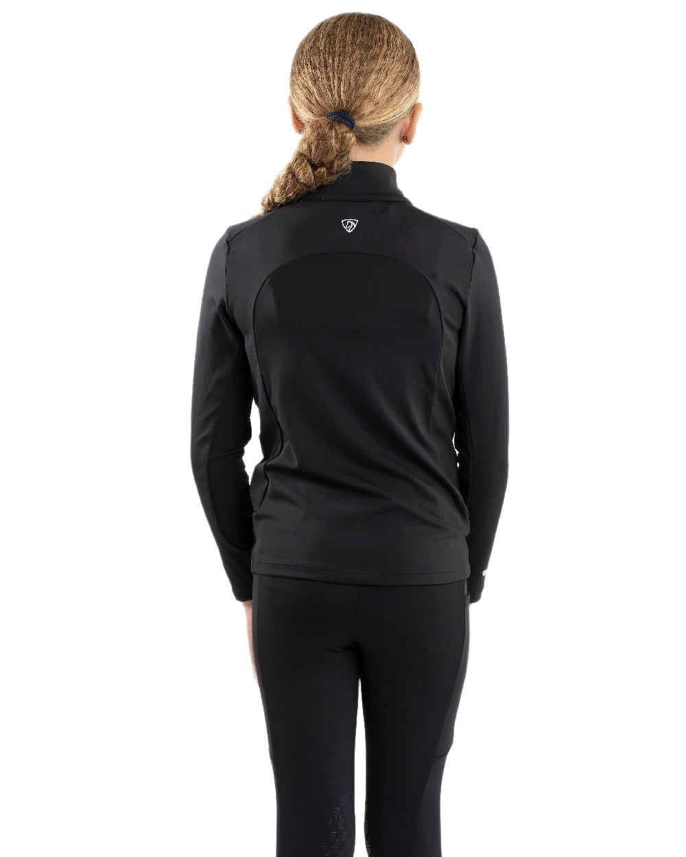 Black White Coloured Equidry Childrens Water Repellent Base Layer on white background 