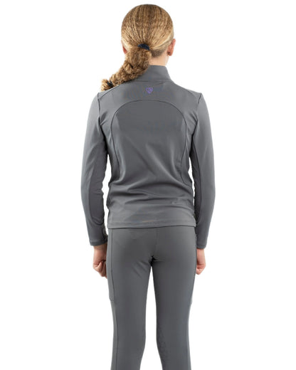 Grey Lilac Coloured Equidry Childrens Water Repellent Base Layer on white background 