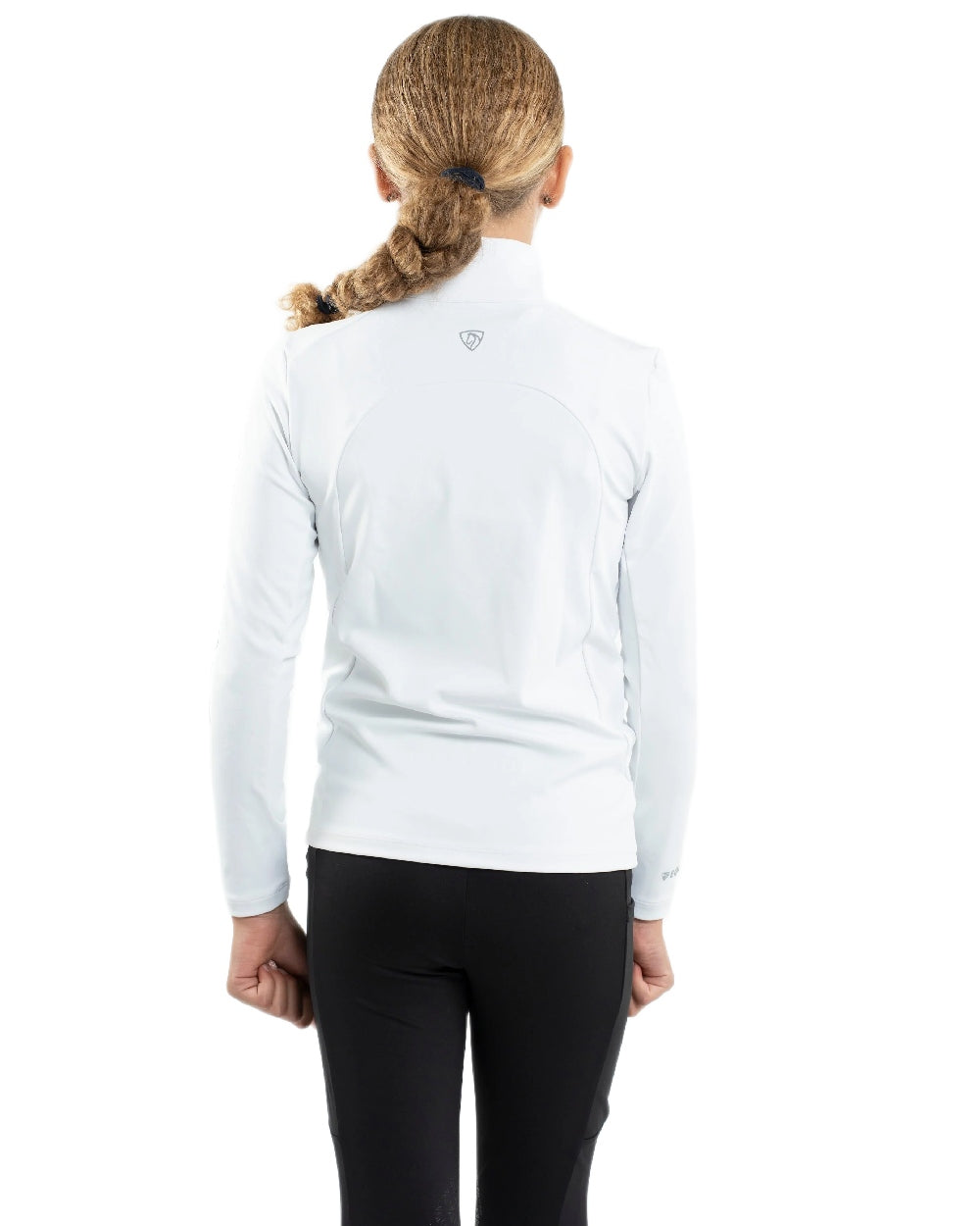 White Reflective Grey Coloured Equidry Childrens Water Repellent Base Layer on white background 