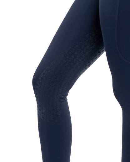 Navy Pink Coloured Equidry Childrens Water Repellent Full Seat Leggings on white background 