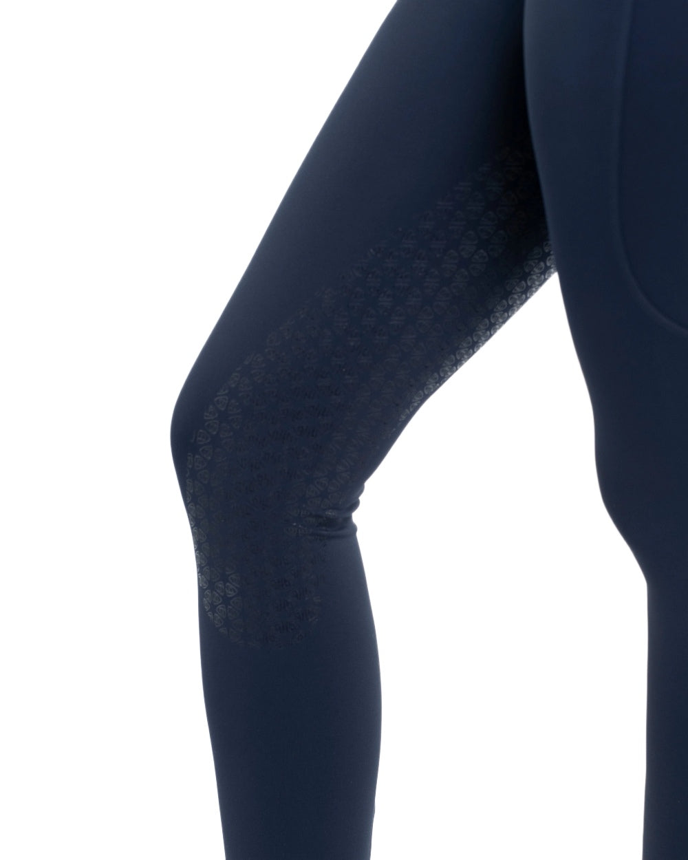 Navy Raspberry Coloured Equidry Childrens Water Repellent Full Seat Leggings on white background 