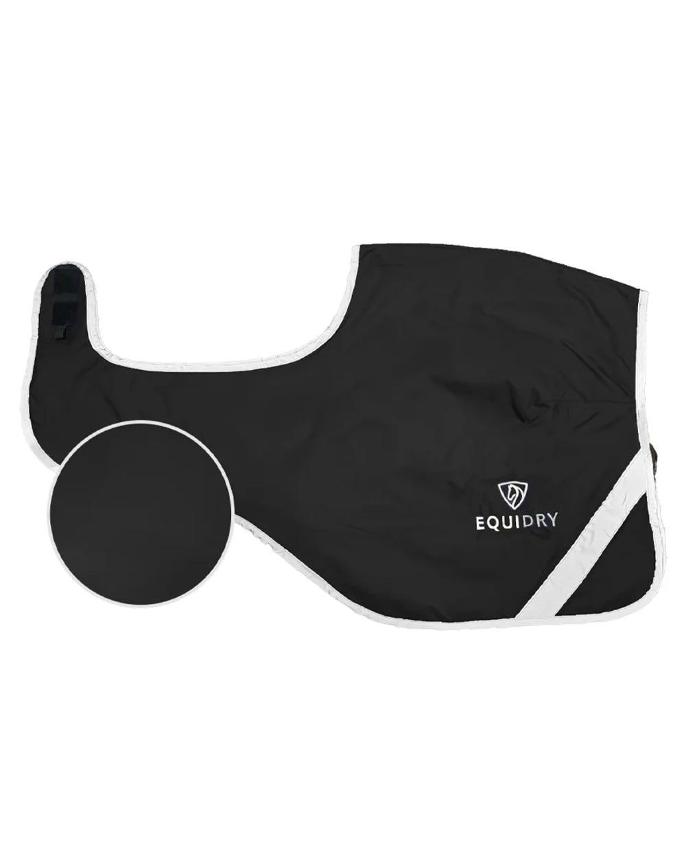 Black coloured Equidry Waterproof Lite Fleece Lined Exercise Sheet on white background 