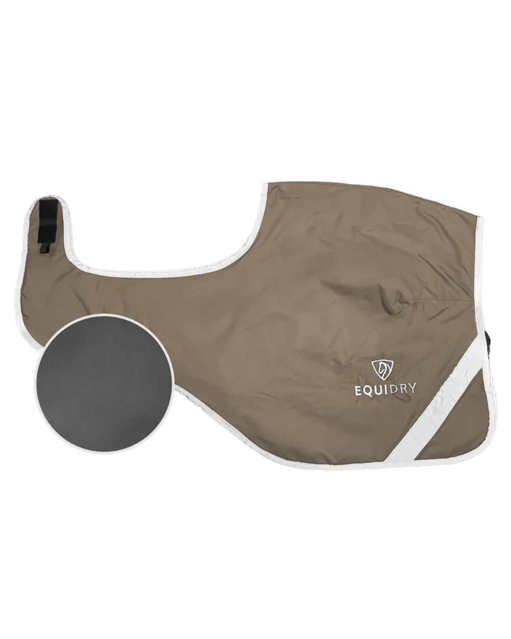 Taupe Charcoal coloured Equidry Waterproof Lite Fleece Lined Exercise Sheet on white background 