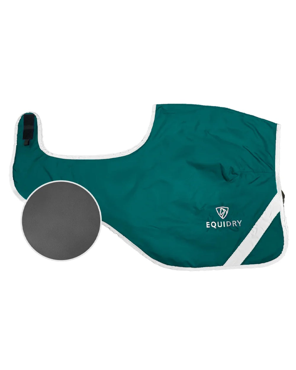 Teal Charcoal coloured Equidry Waterproof Lite Fleece Lined Exercise Sheet on white background 