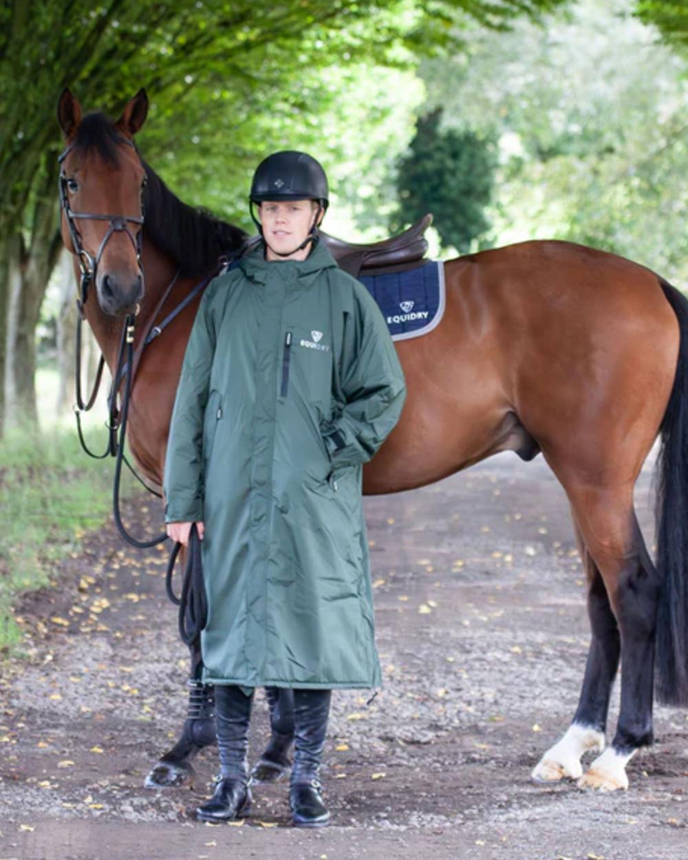 Black Forest Green coloured Equidry Mens Equimac Evolution Jacket background 