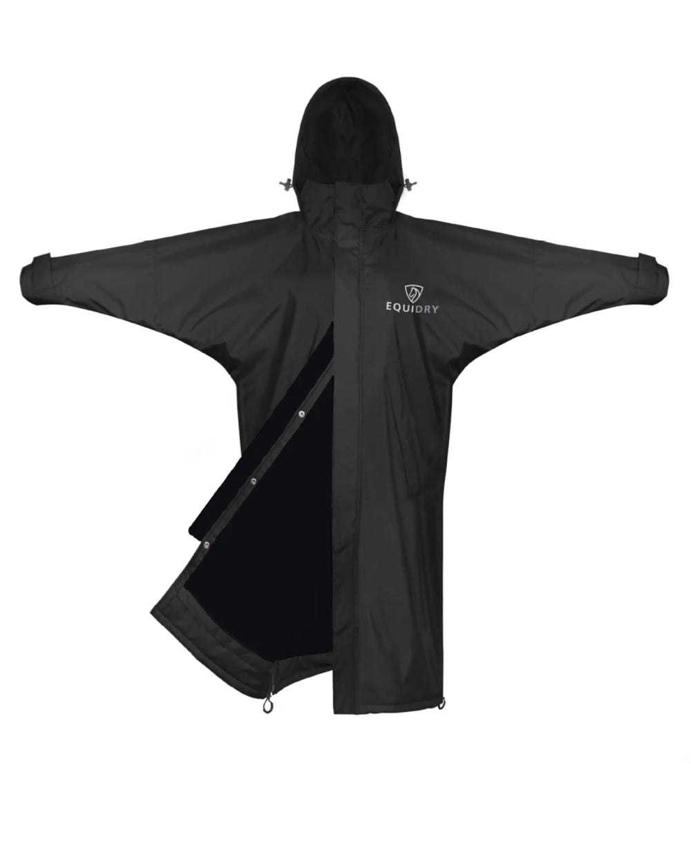 Black coloured Equidry Mens Equimac Evolution Jacket on white background 