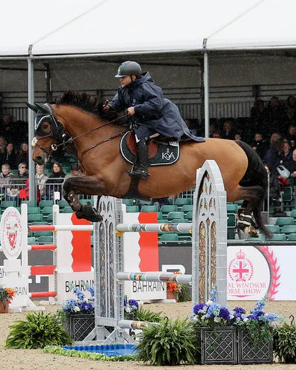 Navy coloured Equidry Mens Equimac Evolution Jacket on outdoor background 