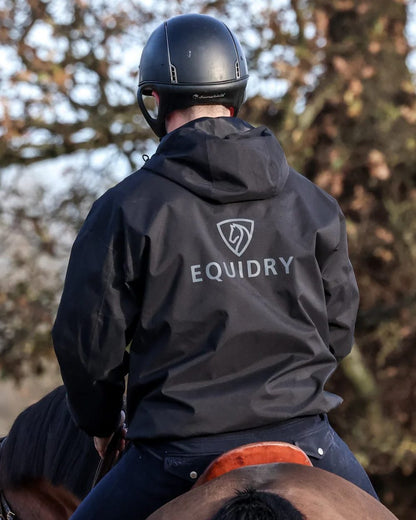 Black coloured Equidry Mens Storm Smock With Velour Lining on outdoor background 