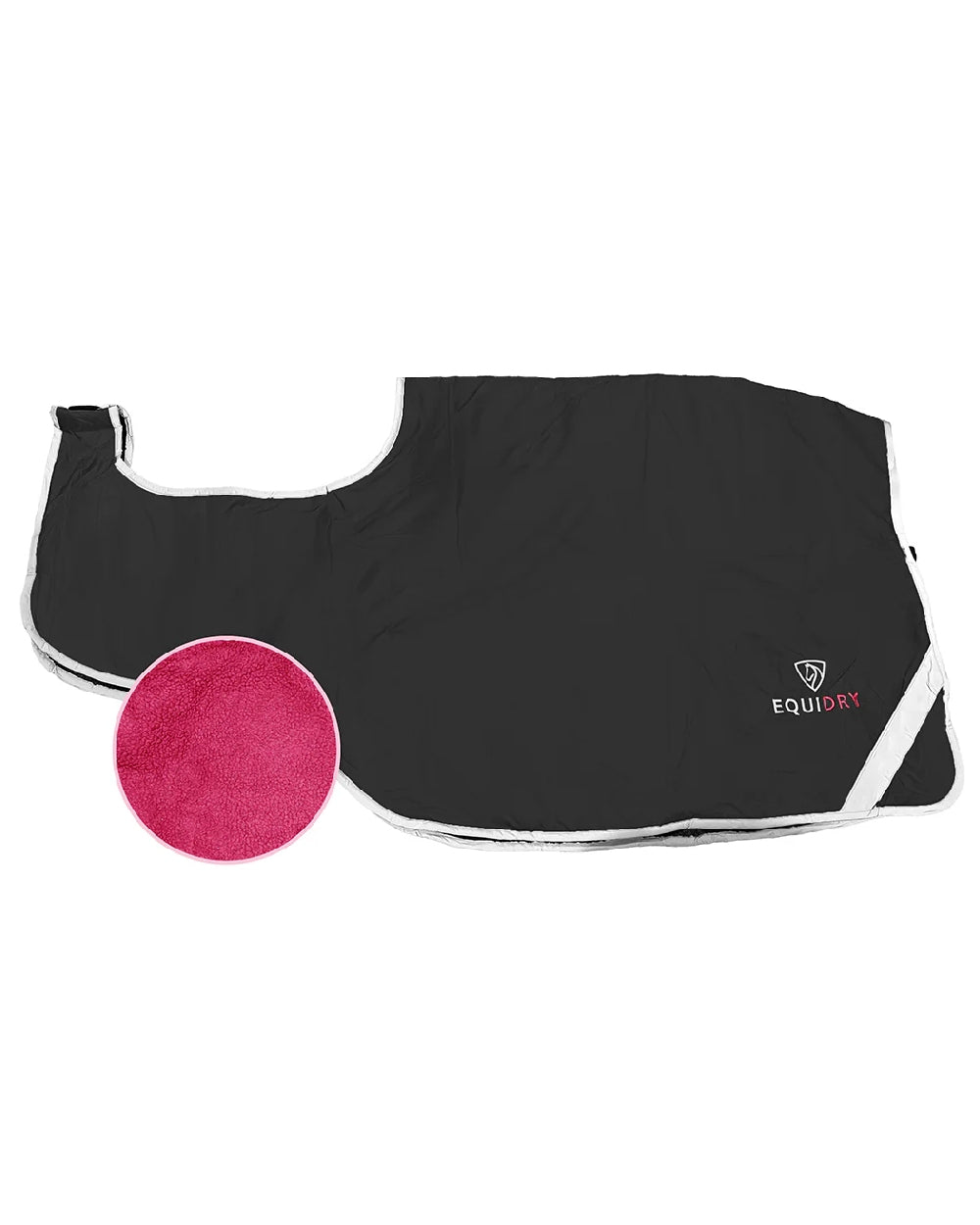 Black Peacock Pink Coloured Equidry Waterproof Thick Fleece Lined Exercise Sheet on white background 