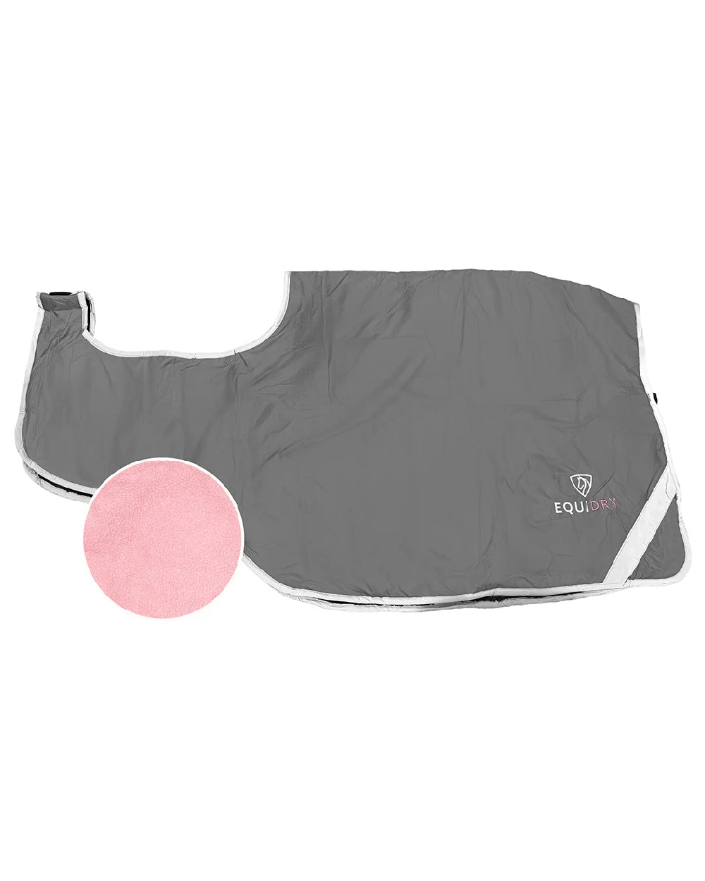 Charcoal Pale Pink Coloured Equidry Waterproof Thick Fleece Lined Exercise Sheet on white background 