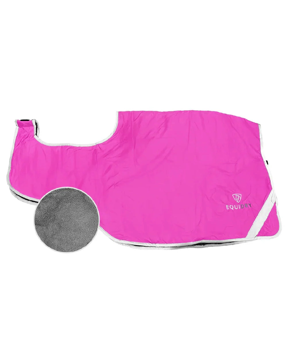 Fuchsia Pink Grey Coloured Equidry Waterproof Thick Fleece Lined Exercise Sheet on white background 