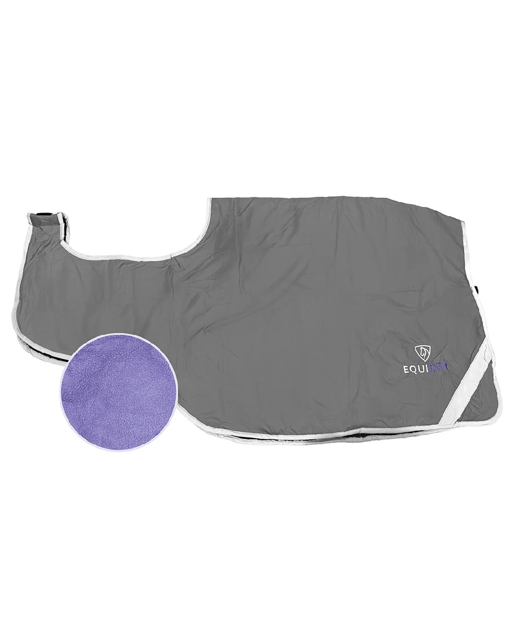 Grey Lilac Coloured Equidry Waterproof Thick Fleece Lined Exercise Sheet on white background 