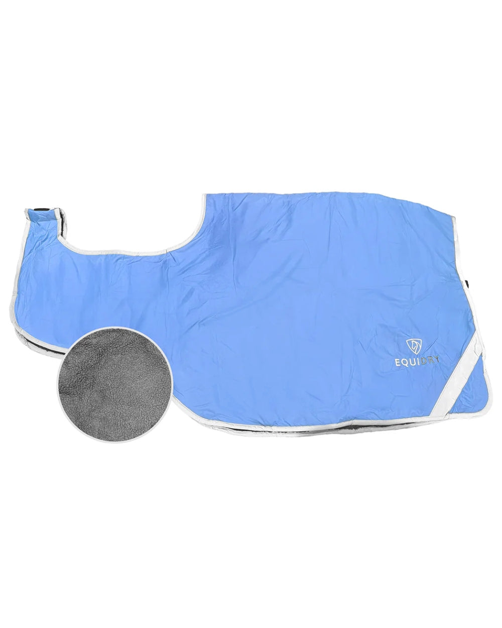 Sky Blue Grey Coloured Equidry Waterproof Thick Fleece Lined Exercise Sheet on white background 