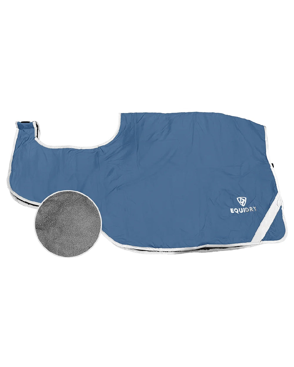 Steel Blue Grey Coloured Equidry Waterproof Thick Fleece Lined Exercise Sheet on white background 