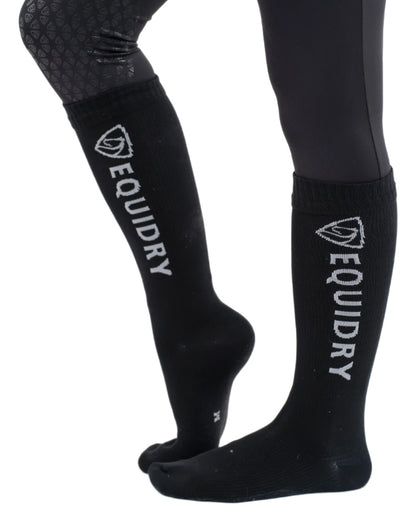 Black Grey coloured Equidry Waterproof Socks on white background 