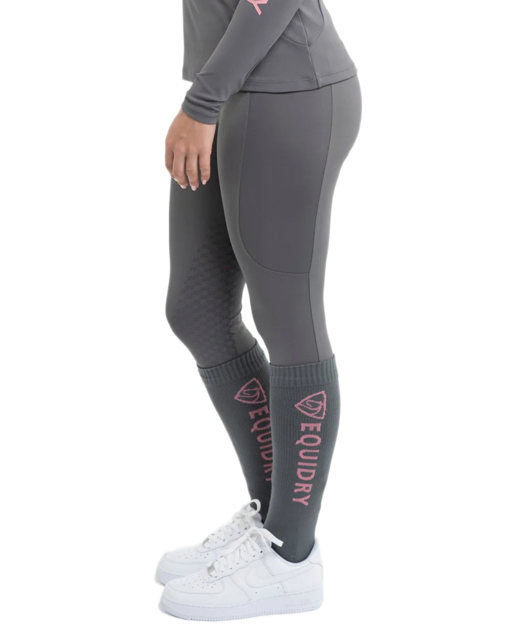 Charcoal Pink coloured Equidry Waterproof Socks on white background 