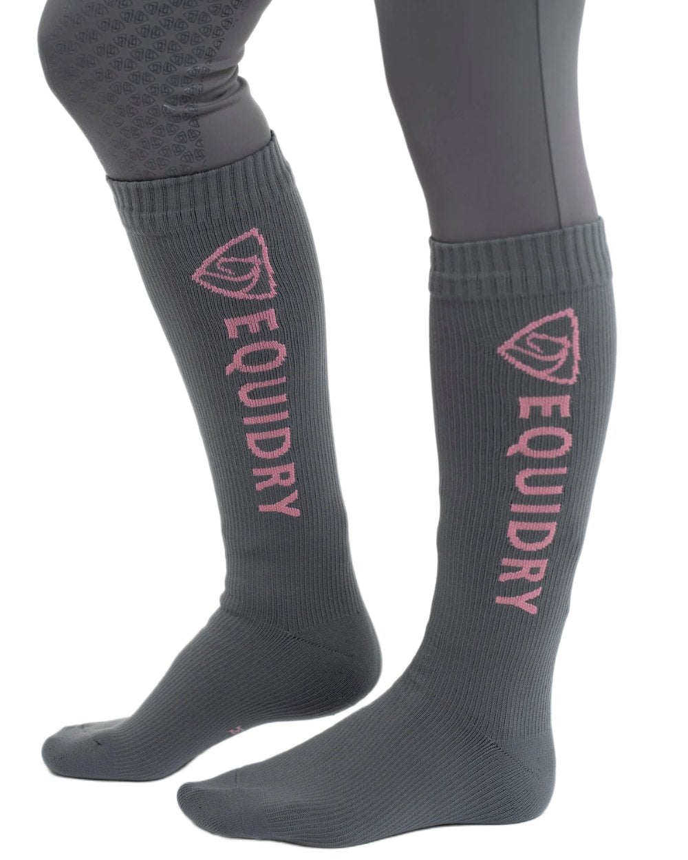 Charcoal Pink coloured Equidry Waterproof Socks on white background 