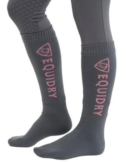 Charcoal Pink coloured Equidry Waterproof Socks on white background 