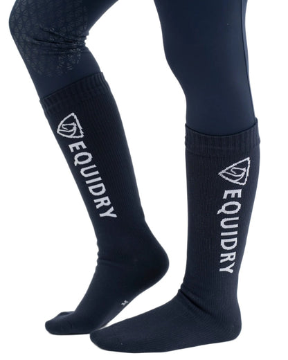 Navy white coloured Equidry Waterproof Socks on white background 