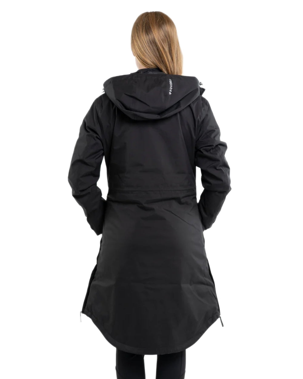 Black coloured Equidry Womens Bronte Riding Coat on white background 
