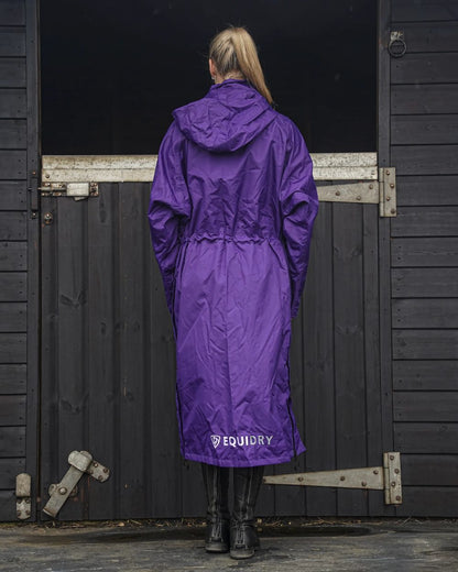 Purple coloured Equidry Womens Equimac Evolution Jacket on Stable background  