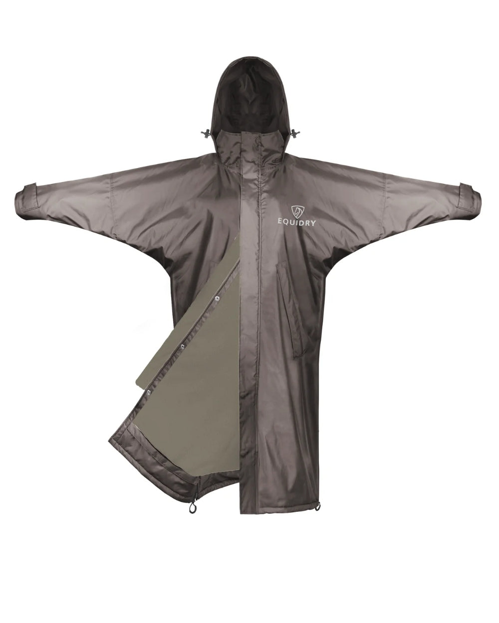 Mocha coloured Equidry Womens Equimac Evolution Jacket on white background  