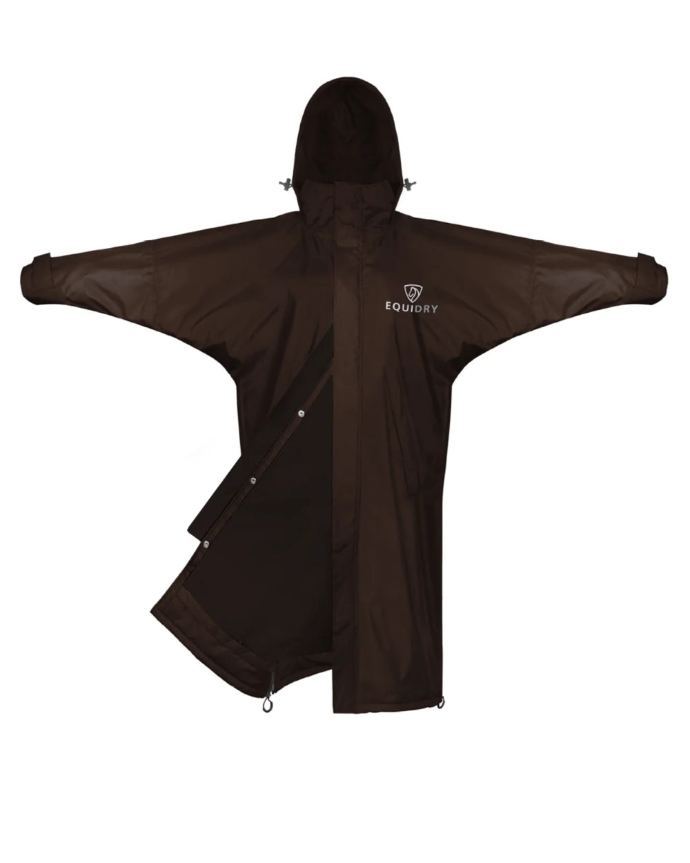 Rich Brown coloured Equidry Womens Equimac Evolution Jacket on white background  
