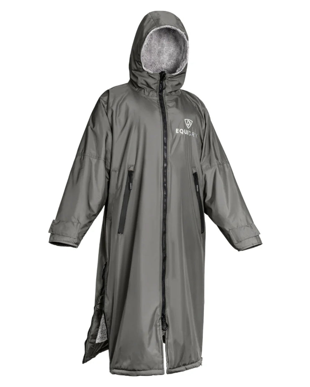 Charcoal Grey coloured Equidry Womens Original All Rounder Waterproof Coat on white background 