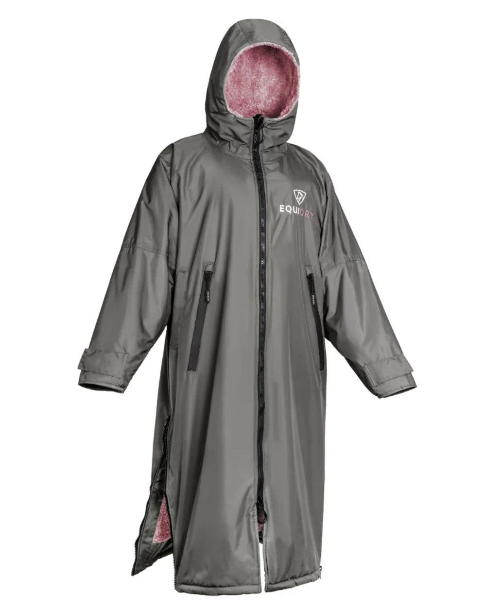 Charcoal Pink coloured Equidry Womens Original All Rounder Waterproof Coat on white background 