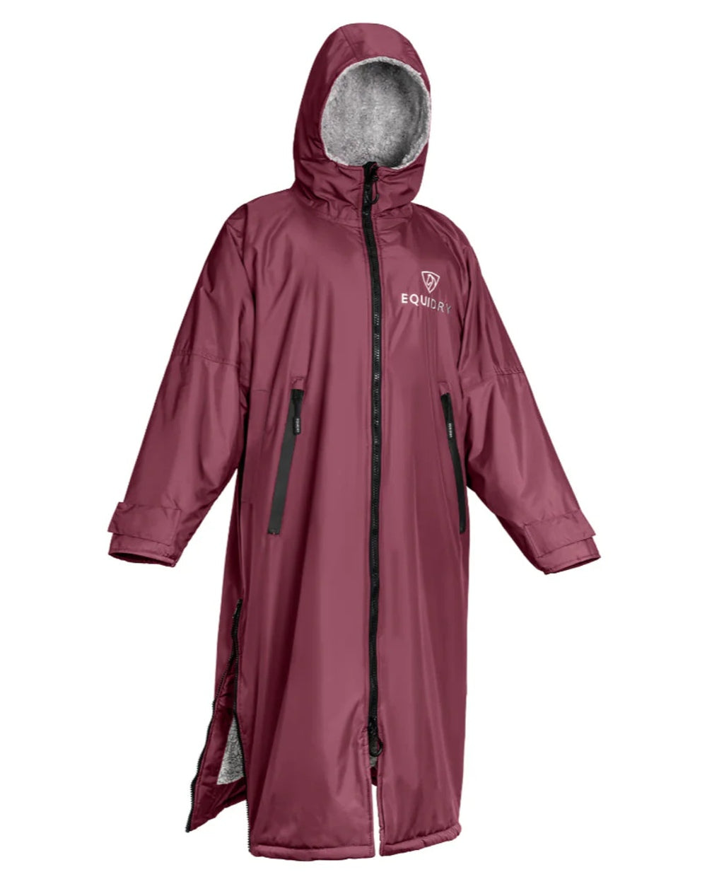 Plum Grey coloured Equidry Womens Original All Rounder Waterproof Coat on white background 