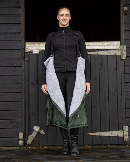 Black Forest Green coloured Equidry Womens Original All Rounder Waterproof Coat on outdoor background 