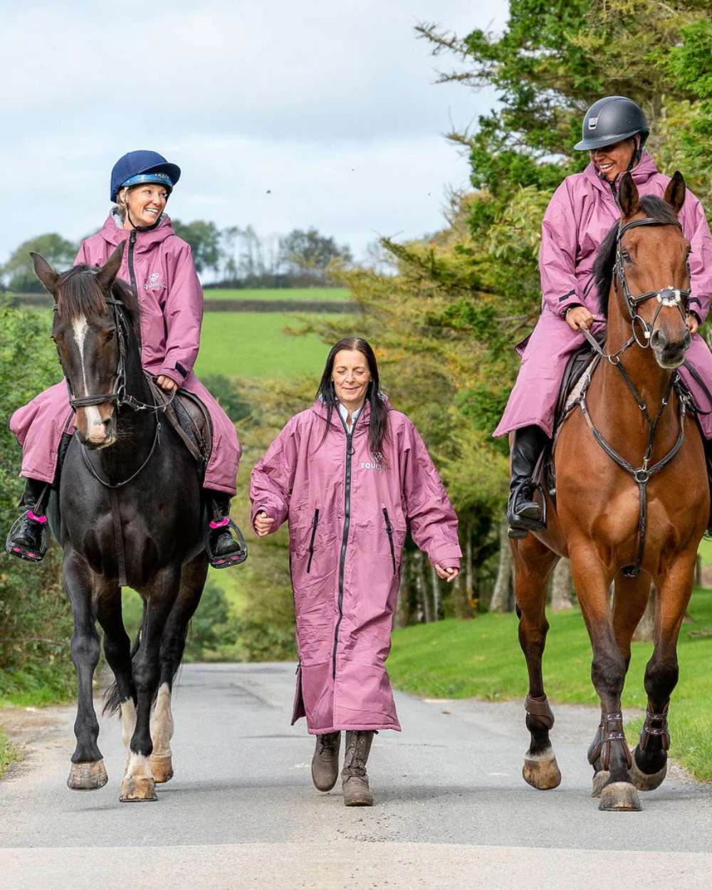 Valerian Grey coloured Equidry Womens Original All Rounder Waterproof Coat on outdoor background 