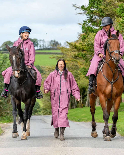 Valerian Grey coloured Equidry Womens Original All Rounder Waterproof Coat on outdoor background 