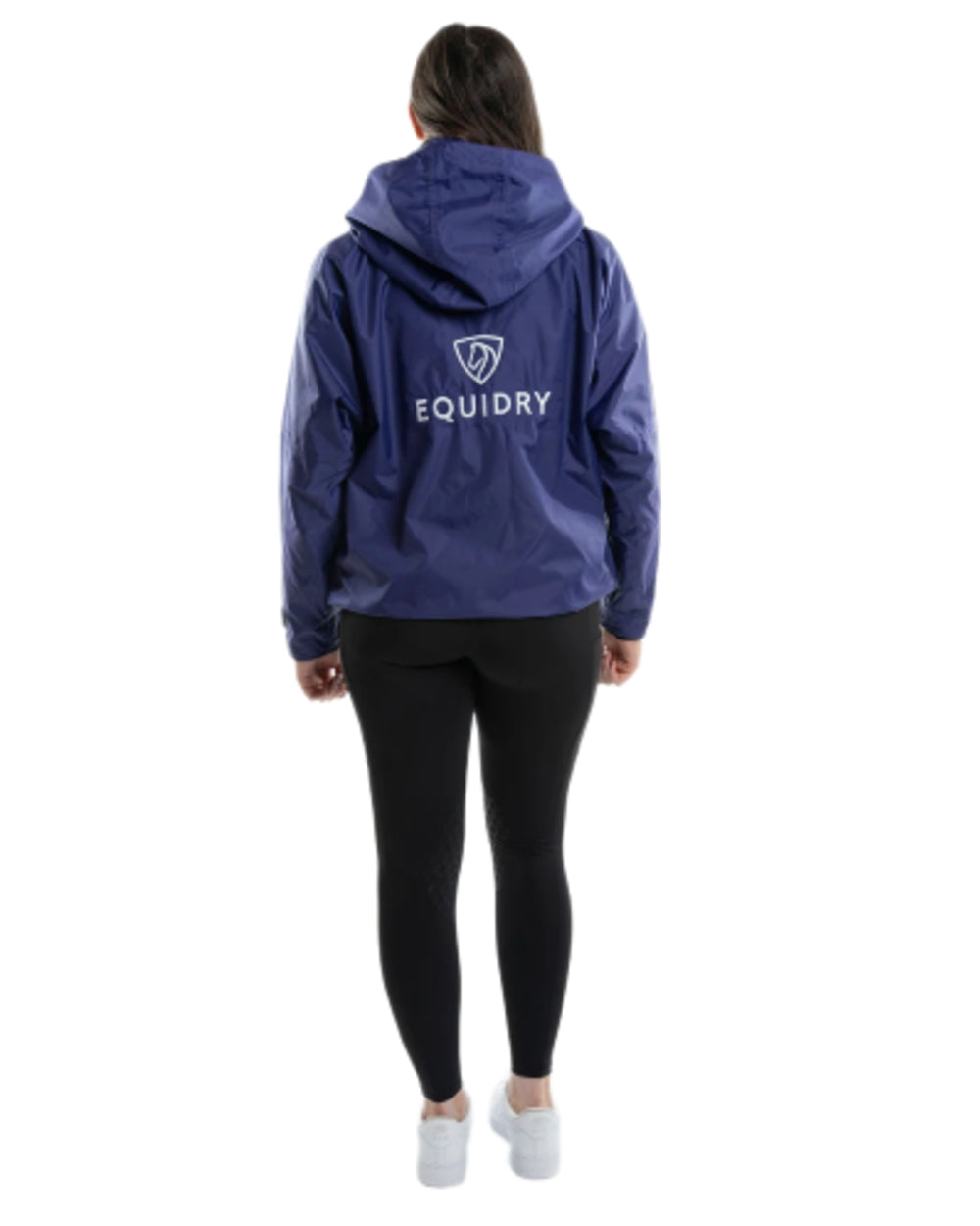 Purple coloured Equidry Womens Shortie Mesh Lining Mac on white background 